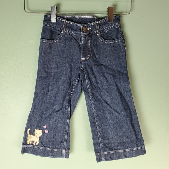 Gymboree Smart Kitties Girls Kitty Denim Jean Size 2T - Picture 1 of 5